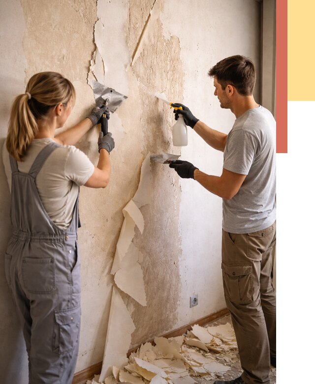 Снятие старых обоев в Александрове от 5623 руб. под ключ недорого | ОТДЕЛОЧНИК-Лкн