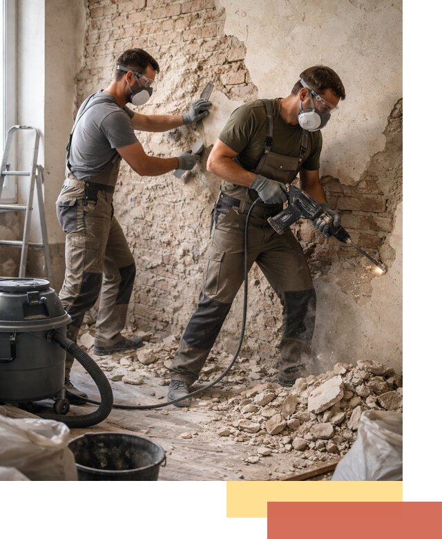 Демонтаж штукатурки со стен в Александрове быстро и аккуратно