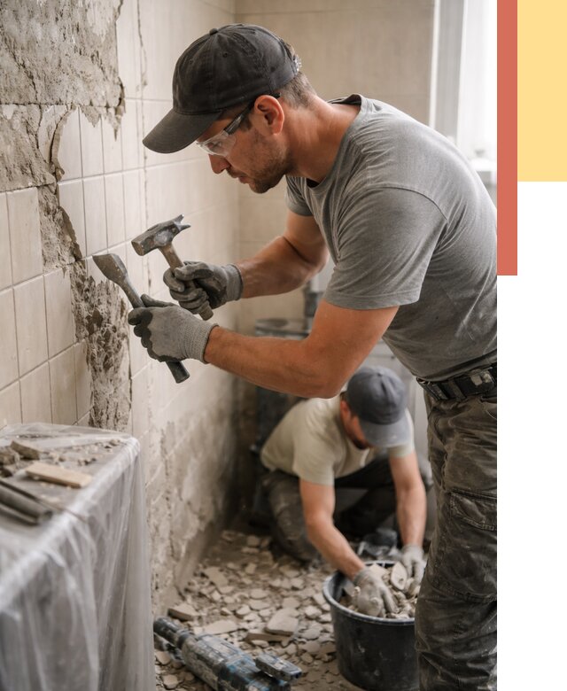 Демонтаж плитки со стен в Александрове от 910 руб. — быстро и недорого | ОТДЕЛОЧНИК-Лкн