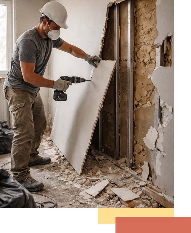 Демонтаж гипсокартона со стен в Александрове качественно и быстро