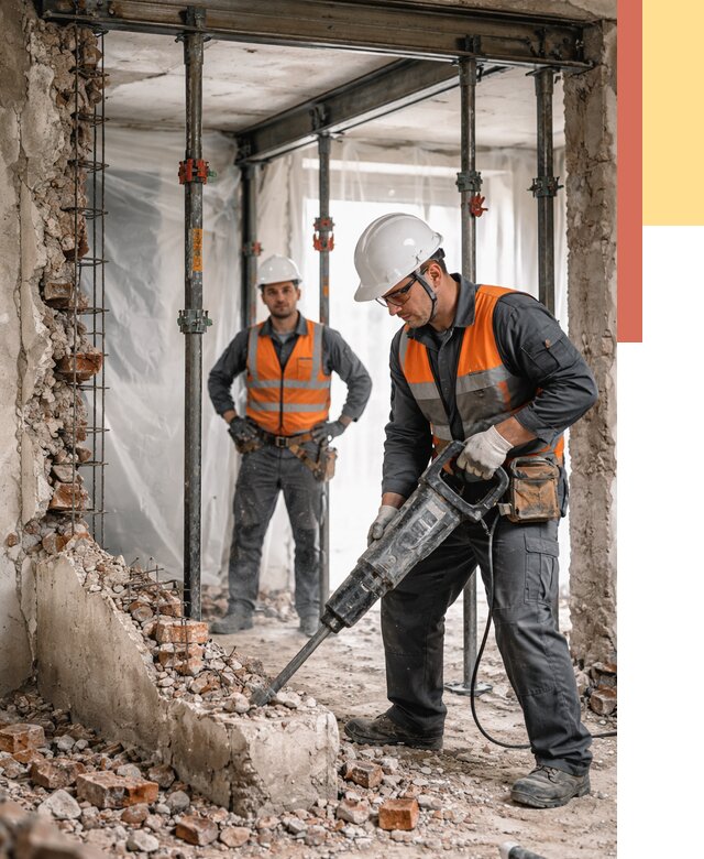 Снос несущих стен в Александрове от 10979 руб. — демонтаж несущей стены под ключ | ОТДЕЛОЧНИК-Лкн