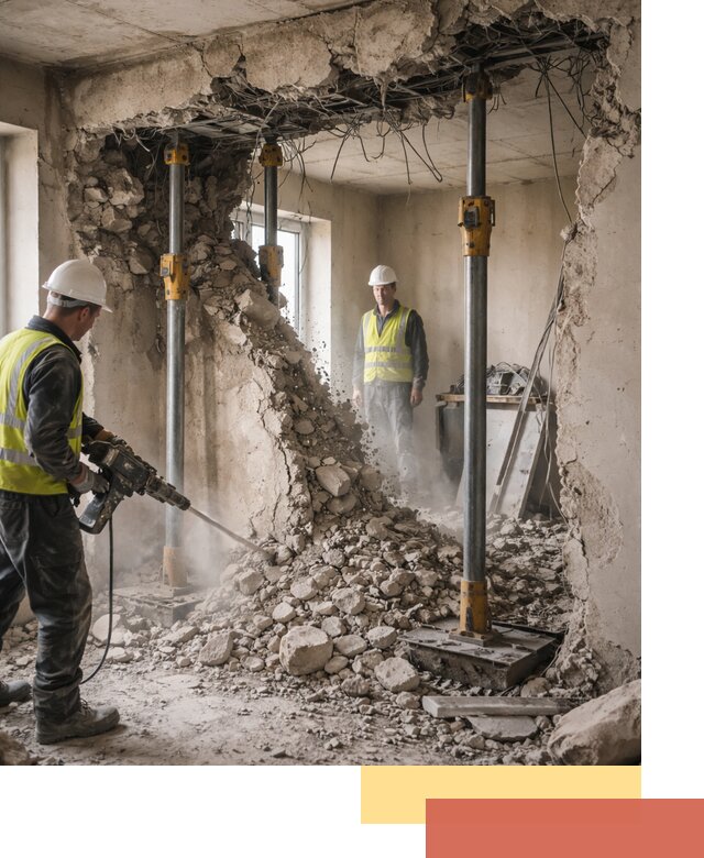 Снос несущих стен в Александрове с гарантией безопасности и качества