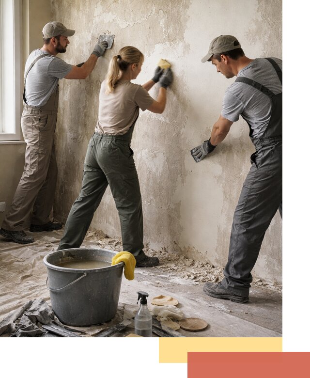 Очистка стен от клея и грунтовки в Александрове качественно и быстро