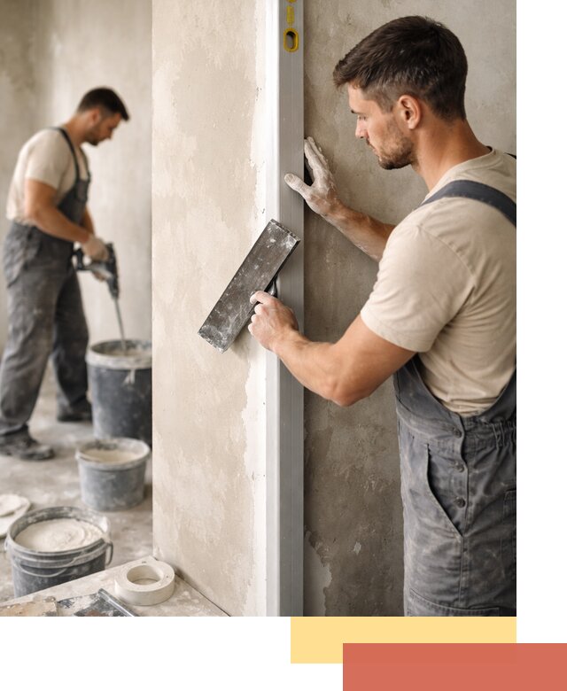 Выведение углов стен в Александрове: монтаж и оштукатуривание