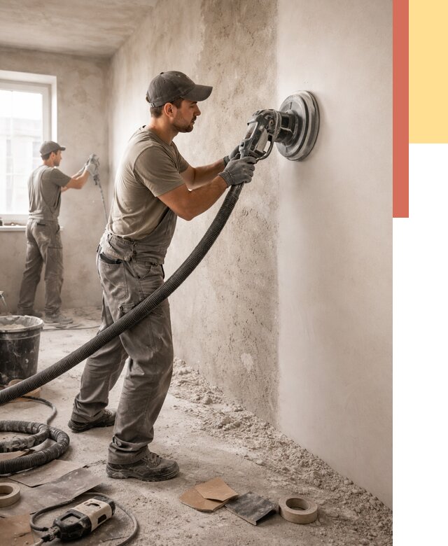 Шлифовка стен в Александрове от 1285 руб/м2 — быстро и недорого | ОТДЕЛОЧНИК-Лкн