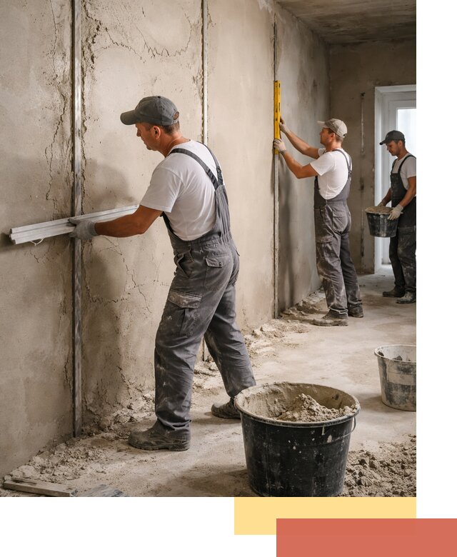 Штукатурка стен по маякам в Александрове — точная и ровная поверхность