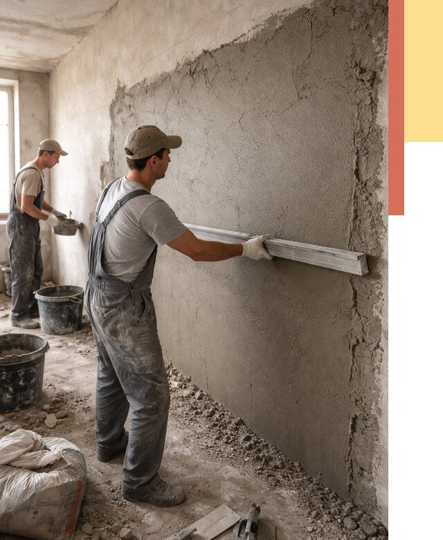 Цементная штукатурка стен в Александрове от 4820 руб/м2 — быстро и недорого | ОТДЕЛОЧНИК-Лкн