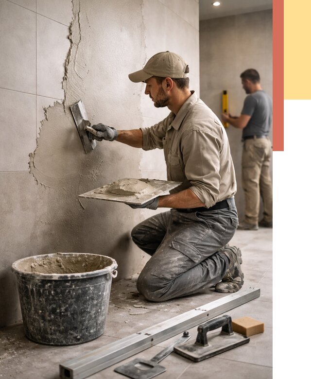 Штукатурка стен в ванной в Александрове от 4820 руб./м² — выравнивание под ключ | ОТДЕЛОЧНИК-Лкн