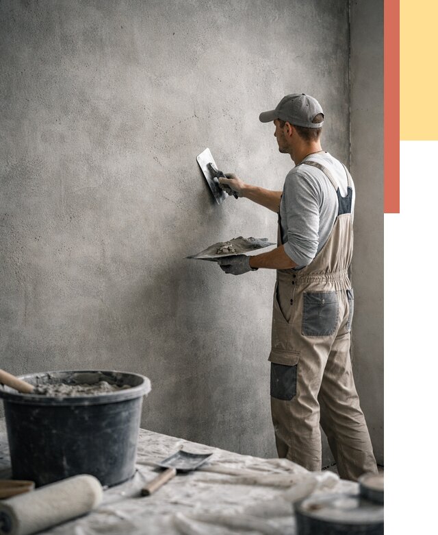 Декоративная штукатурка под бетон в Александрове от 2678 руб./м² — нанесение под ключ | ОТДЕЛОЧНИК-Лкн