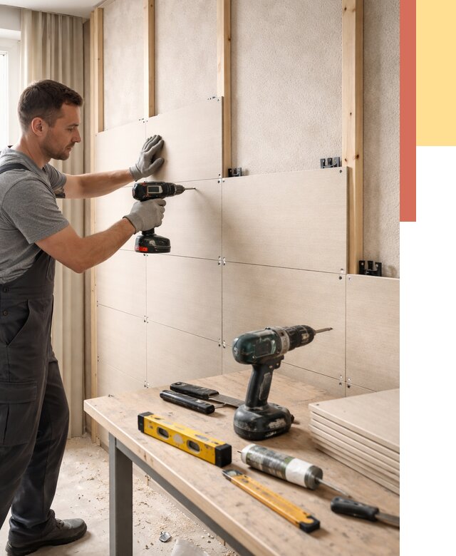 Монтаж МДФ панелей на стены в Александрове от 1339 руб. под ключ | ОТДЕЛОЧНИК-Лкн