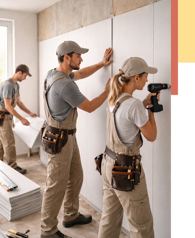 Монтаж ПВХ панелей на стены в Александрове от 482 руб/м2 — быстро и недорого | ОТДЕЛОЧНИК-Лкн