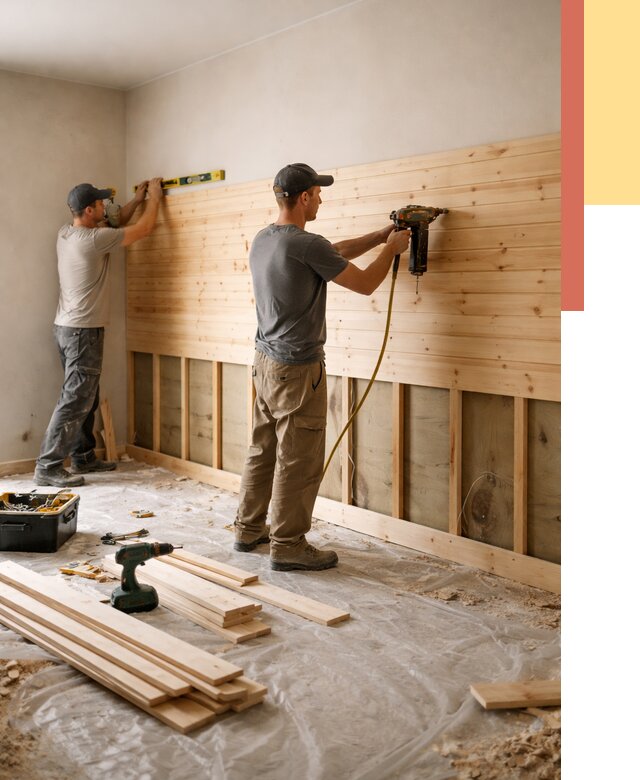 Монтаж деревянной вагонки на стены в Александрове от 8033 руб. | Услуги монтажа вагонки | ОТДЕЛОЧНИК-Лкн