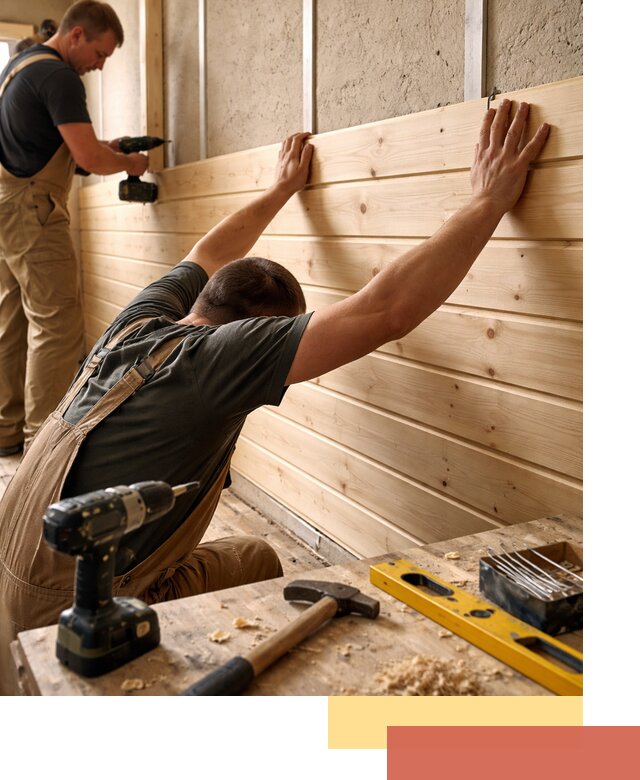 Монтаж деревянной вагонки на стены в Александрове быстро и качественно