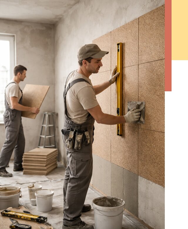 Монтаж пробковых панелей на стены в Александрове от 3749 руб. — ОТДЕЛОЧНИК-Лкн