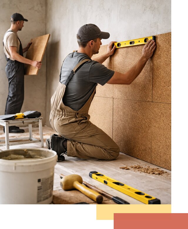 Монтаж пробковых панелей на стены в Александрове быстро и качественно