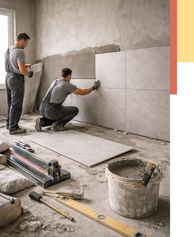 Облицовка стен керамогранитом в Александрове от 4499 руб./м² — услуги под ключ | ОТДЕЛОЧНИК-Лкн