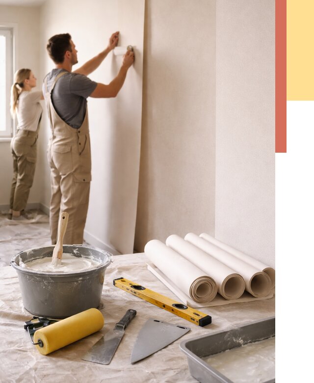 Поклейка бумажных обоев в Александрове от 5891 руб./м2 — быстро и недорого | ОТДЕЛОЧНИК-Лкн