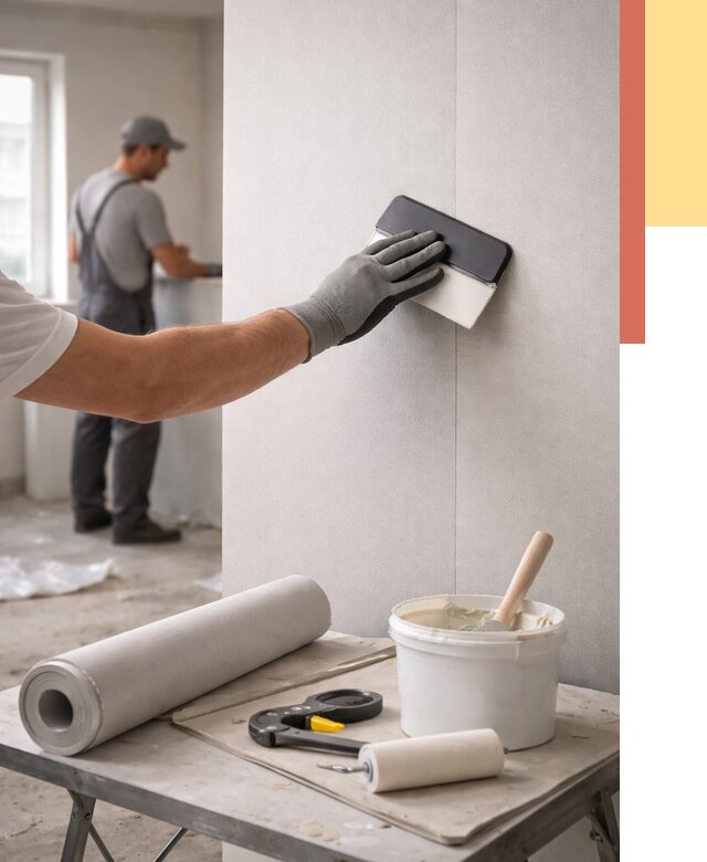 Поклейка обоев под покраску в Александрове от 3749 руб. за м2 | ОТДЕЛОЧНИК-Лкн