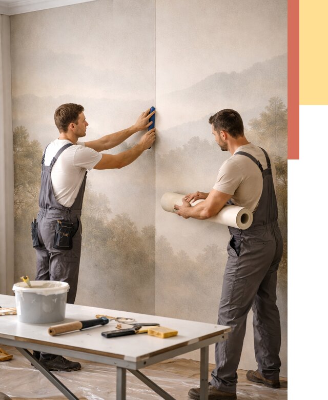 Поклейка фотообоев в Александрове от 9104 руб/м² — быстро и недорого | ОТДЕЛОЧНИК-Лкн