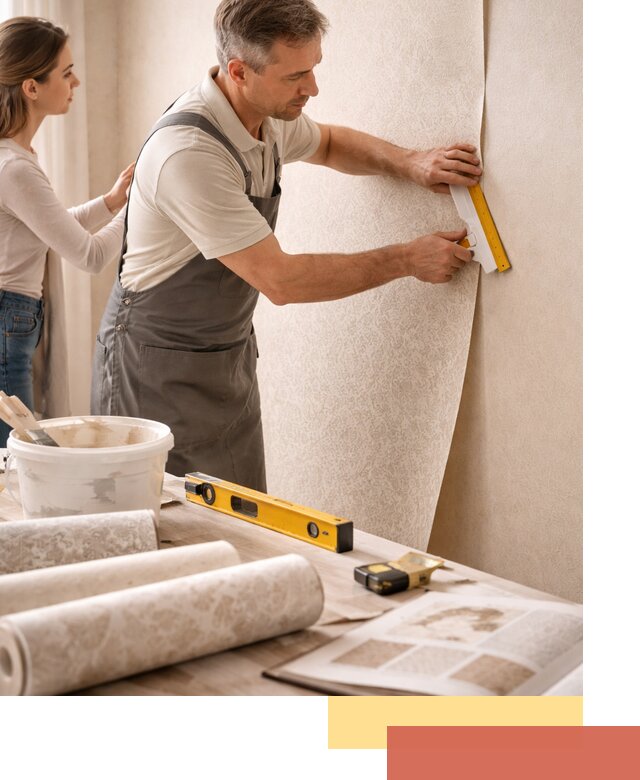 Поклейка обоев с подбором рисунка в Александрове