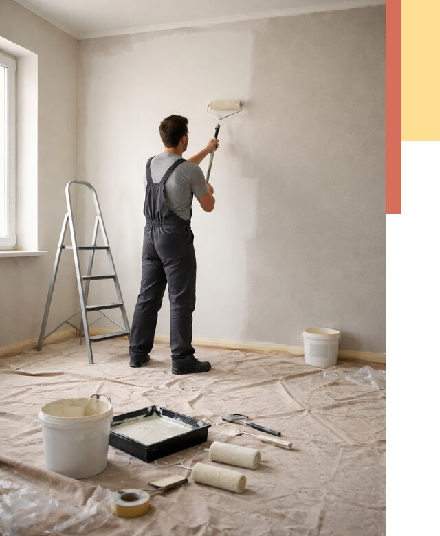 Покраска стен моющейся краской в Александрове от 375 руб./м² — быстро и недорого | ОТДЕЛОЧНИК-Лкн