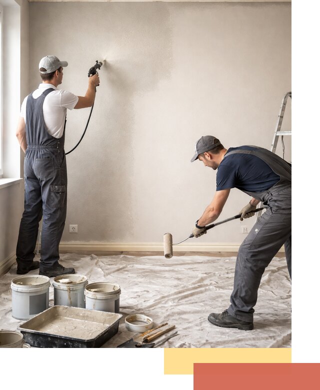 Покраска стен моющейся краской и защита поверхностей в Александрове