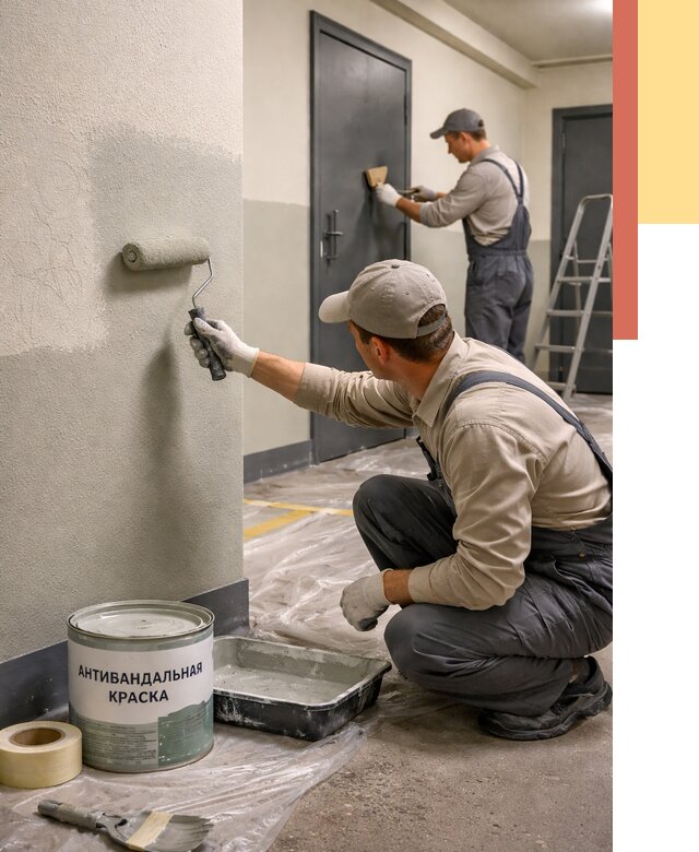 Покраска стен антивандальной краской в Александрове от 4820 руб./м² под ключ | ОТДЕЛОЧНИК-Лкн