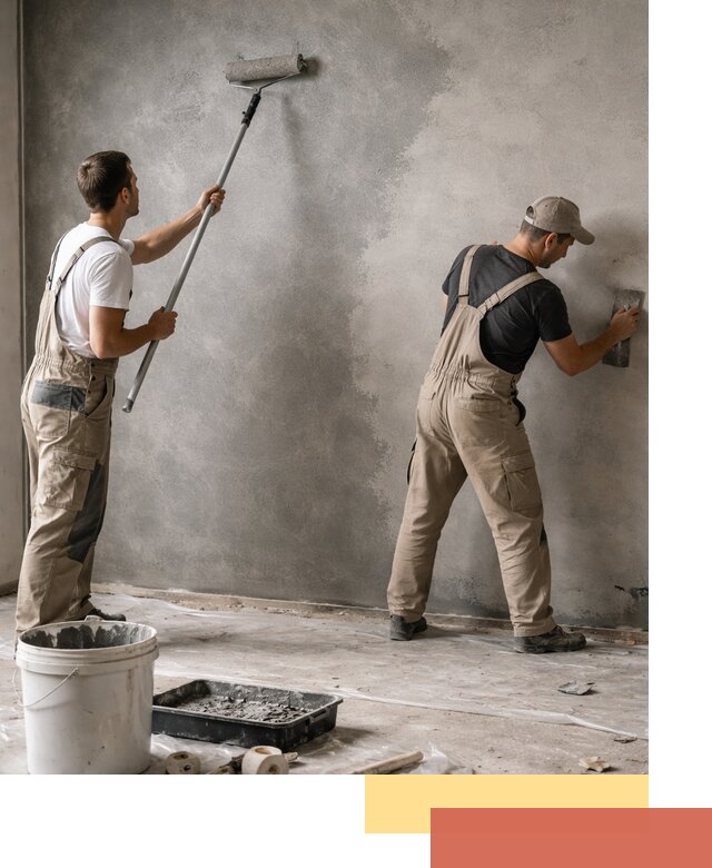 Покраска стен под бетон в Александрове профессионально и недорого