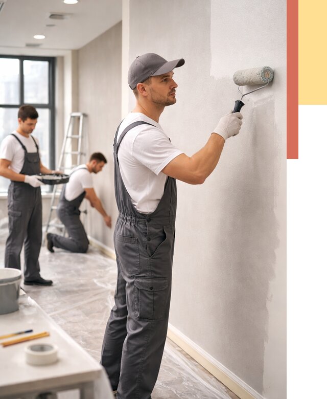 Покраска стен в офисе в Александрове от 9104 руб. — быстро и недорого | ОТДЕЛОЧНИК-Лкн