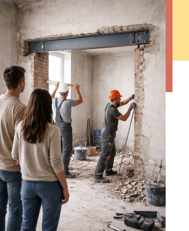 Усиление проема в стене в Александрове от 10175 руб. — усиление дверного проема металлоконструкцией | ОТДЕЛОЧНИК-Лкн