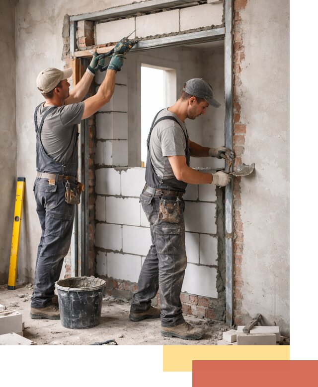 Закладка дверного проема под ключ в Александрове: демонтаж, монтаж, отделка