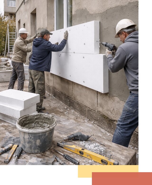 Утепление наружных стен пенопластом в Александрове