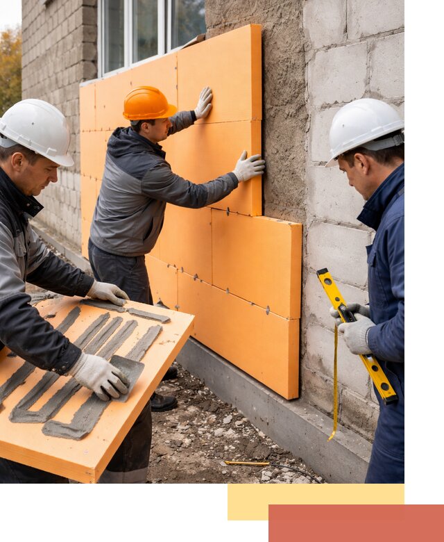 Утепление фасада пеноплексом под ключ в Александрове