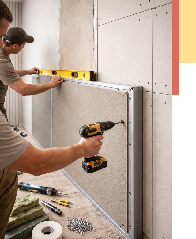 Шумоизоляция стен панелями ЗИПС в Александрове от 2356 руб./м² под ключ | ОТДЕЛОЧНИК-Лкн