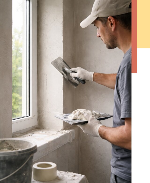 Штукатурка откосов в Александрове от 4820 руб/м² — услуги и выравнивание под ключ | ОТДЕЛОЧНИК-Лкн