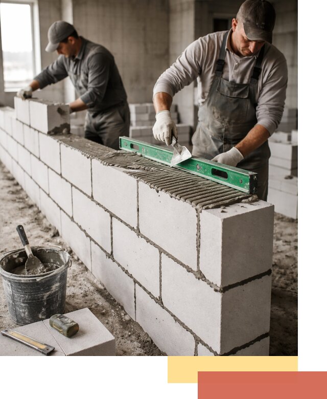Кладка перегородок из газобетона в Александрове быстро и качественно