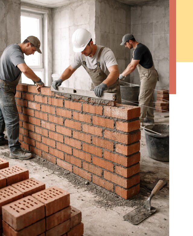 Кладка перегородок из кирпича в Александрове от 3749 руб. за м² | ОТДЕЛОЧНИК-Лкн