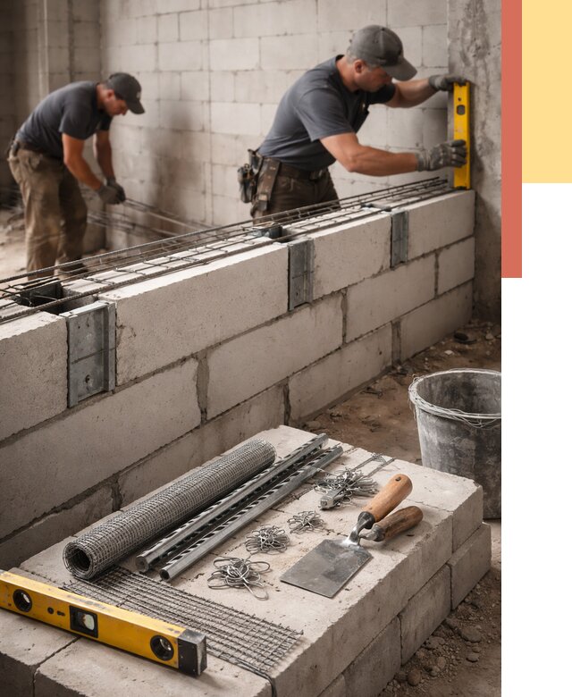Армирование кладки перегородок в Александрове от 803 руб. под ключ | ОТДЕЛОЧНИК-Лкн