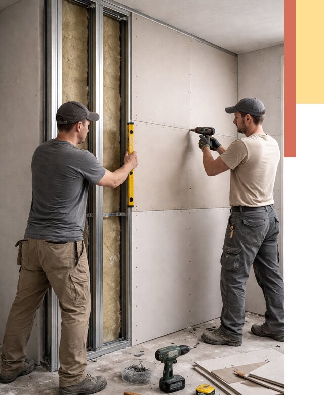 Монтаж двухслойной перегородки из гипсокартона в Александрове от 1553 руб. | ОТДЕЛОЧНИК-Лкн