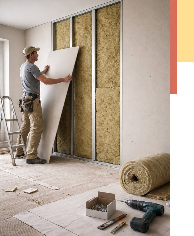 Перегородка из гипсокартона с шумоизоляцией в Александрове от 3342 руб. | ОТДЕЛОЧНИК-Лкн