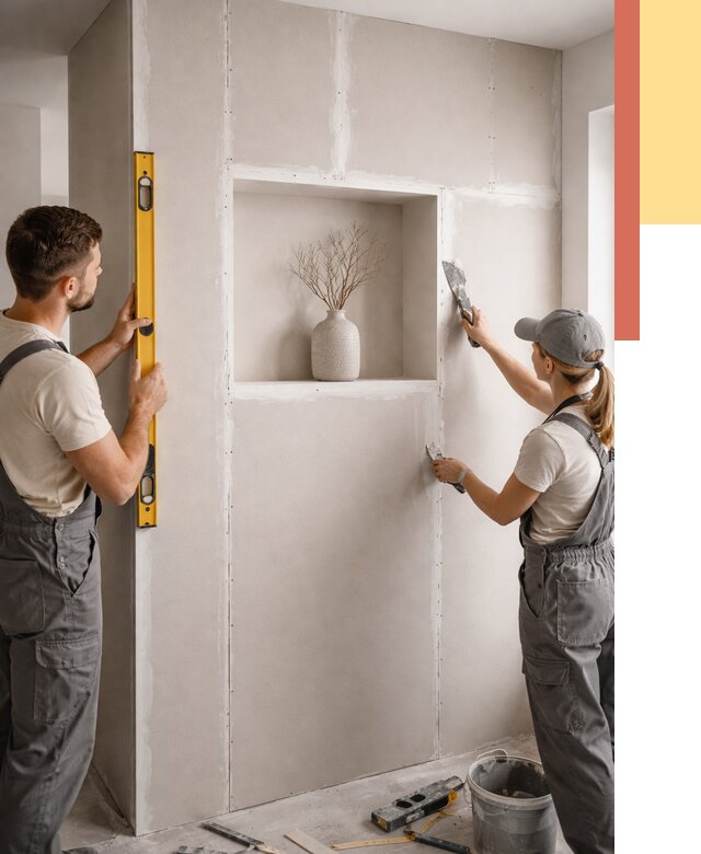 Перегородка из гипсокартона с нишей в Александрове от 3481 руб. под ключ | ОТДЕЛОЧНИК-Лкн