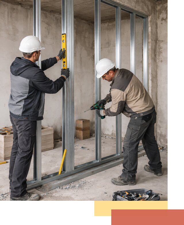 Монтаж каркаса перегородки из профиля в Александрове