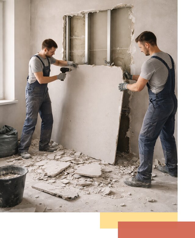 Демонтаж перегородки из гипсокартона в Александрове быстрый и аккуратный