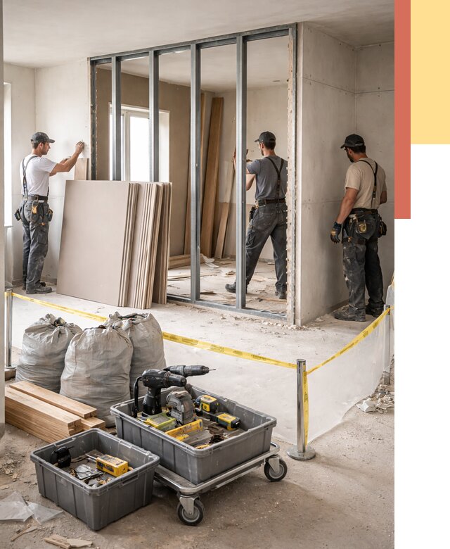 Перенос гипсокартонной перегородки в Александрове под ключ от 4820 руб. | Демонтаж и монтаж – ОТДЕЛОЧНИК-Лкн