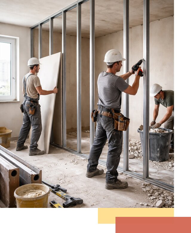 Перенос гипсокартонной перегородки в Александрове профессионально и быстро