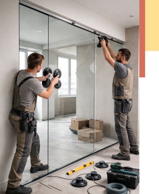 Монтаж стеклянных перегородок в Александрове от 6962 руб. | ОТДЕЛОЧНИК-Лкн