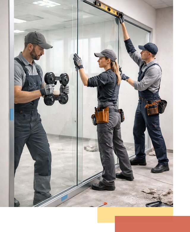 Профессиональный монтаж стеклянных перегородок в Александрове