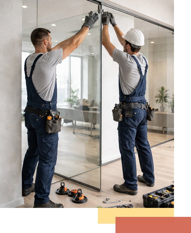 Безрамные стеклянные перегородки под ключ в Александрове