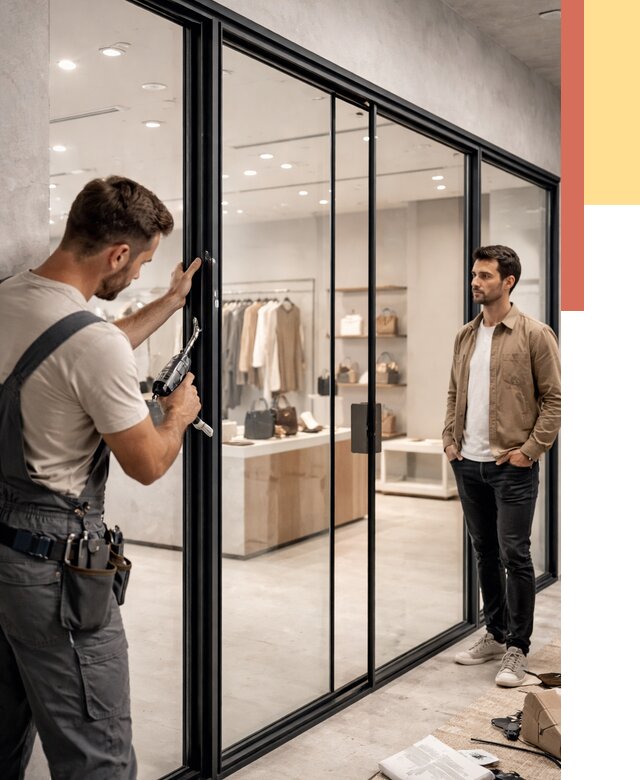 Стеклянные перегородки для магазинов в Александрове от 8783 руб. под ключ | ОТДЕЛОЧНИК-Лкн