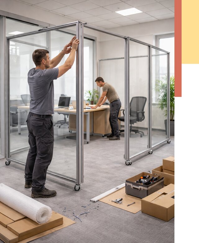 Мобильные офисные перегородки в Александрове от 13389 руб. — установка под ключ | ОТДЕЛОЧНИК-Лкн